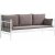 Lalas 3-Sitzer Outdoor-Sofa - Wei/Braun + Mbelpflegeset fr Textilien