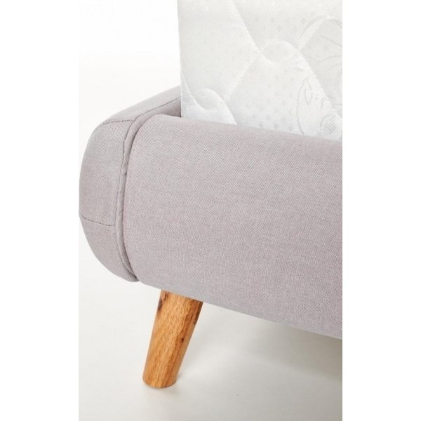 Bettgestell Bernard 140x200 cm aus grauem Stoff