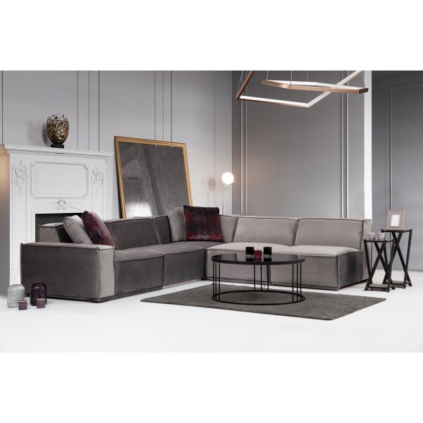 Lego Ecksofa 276 cm rechts - Grau