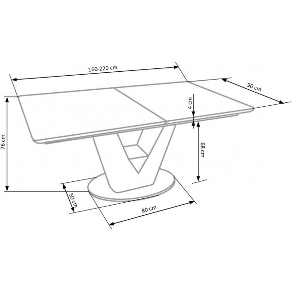 Valentino Esstisch 160-220 x 90 cm - Grauer Marmor/Hellgrau/Gold Valentino Esstisch 160-220 x 90 cm - Grauer Marmor/Hellgrau/Gold