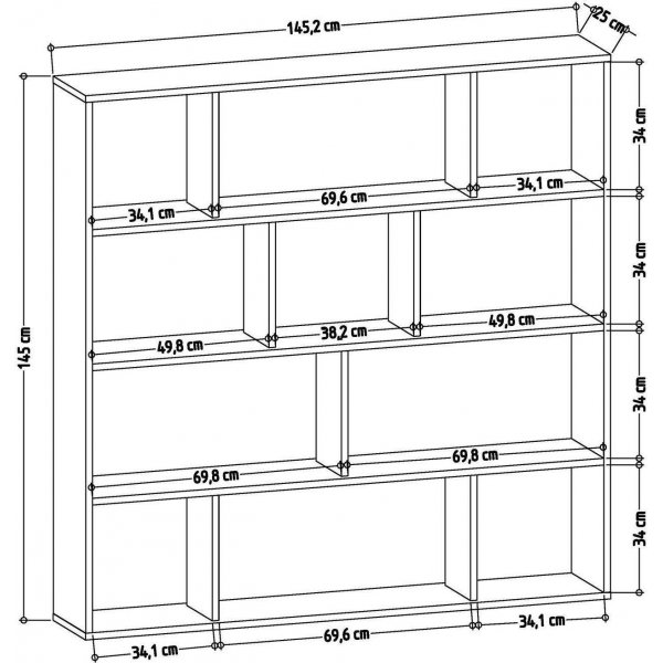 Hodbi Bcherregal - Wei/Eiche
