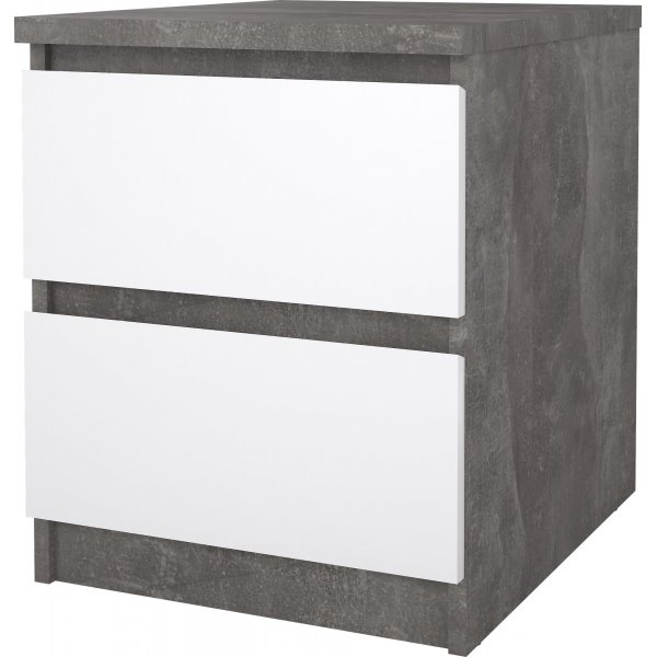 Naia Nachttisch 2 - Beton/wei