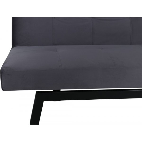 Schlafsofa aus dunkelgrauem Samt + Mbelfe