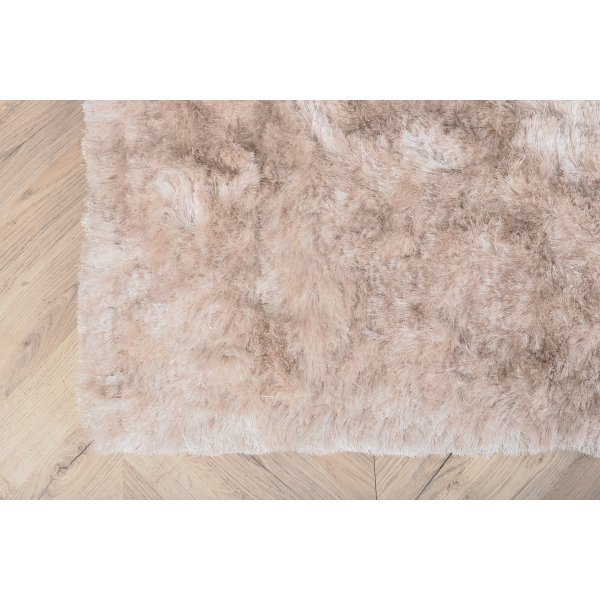 Knüpfteppich Elena - Champagnerfarbener Polyester Knüpfteppich Elena - Champagnerfarbener Polyester