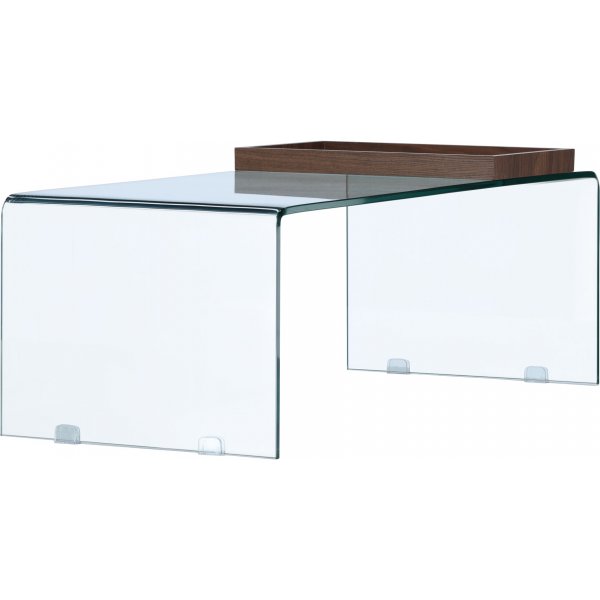 Telemark Couchtisch 110 x 50 cm - Transparent/Walnuss