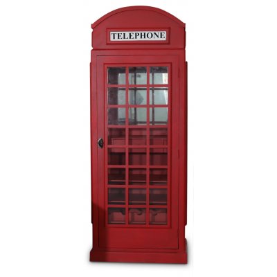 Barschrank Telefonzelle - Rot