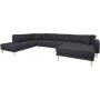 Lido U-Sofa mit offenem Ende - Dunkelgrau