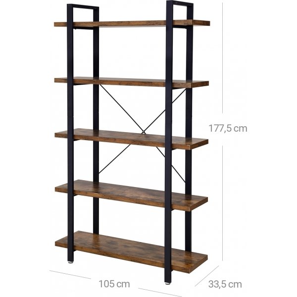 True Bcherregal - Braun/Schwarz