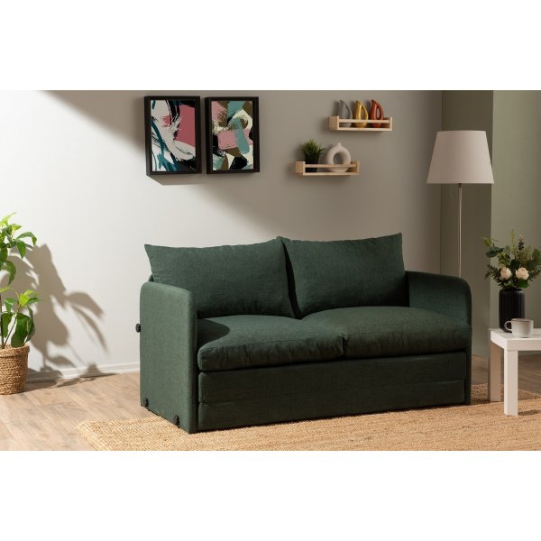Saga 2-Sitzer-Schlafsofa XL - Grün Saga 2-Sitzer-Schlafsofa XL - Grün