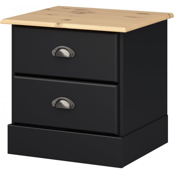 Nola Nachttisch - Schwarz/Beige