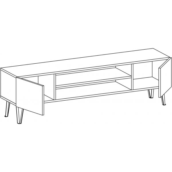 Bloom Medienbank - Anthrazit/Eiche