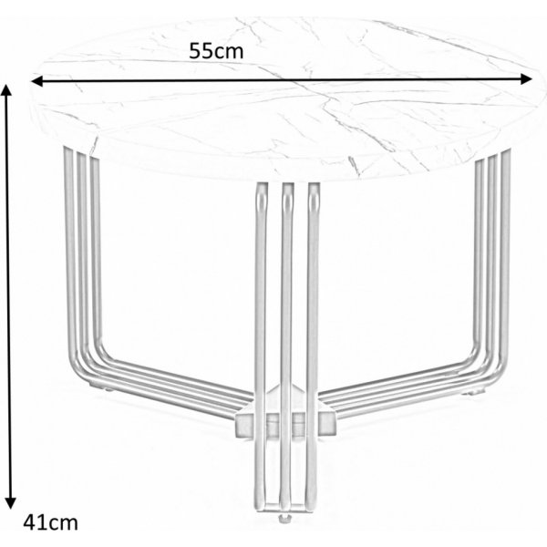 Tisvilde Couchtisch Ø55 cm - Weißer Marmor/Schwarz Tisvilde Couchtisch Ø55 cm - Weißer Marmor/Schwarz