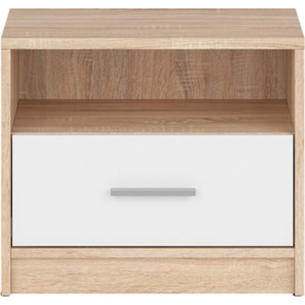 Nepo Plus Nachttisch - Eiche hell/weiß Nepo Plus Nachttisch - Eiche hell/weiß