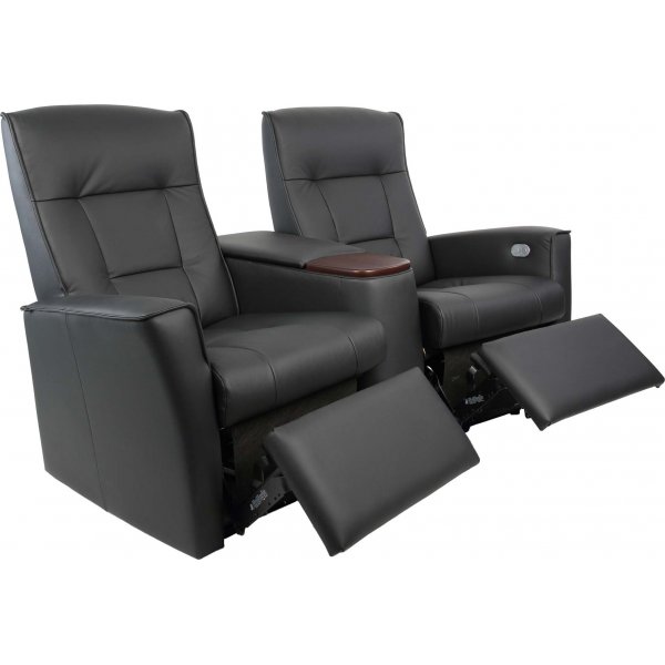 Hjellegjerde Ullstein elektrisches 2-Sitzer-Kinosofa - Schwarz