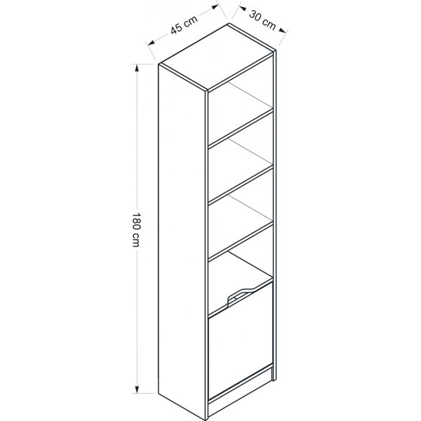 Elina B�cherregal 1 - Walnuss/Anthrazit