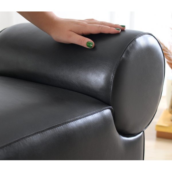 Rohin-Hocker - Schwarzes Kunstleder Rohin-Hocker - Schwarzes Kunstleder