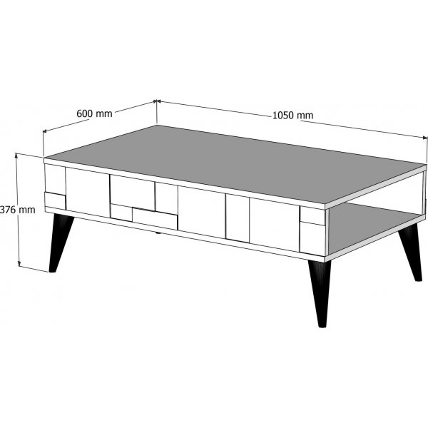 Madrid Couchtisch 105 x 60 cm - Nussbaum/Anthrazit