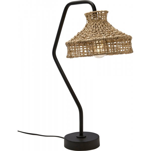 Loft-Tischlampe - Rattan/Schwarz - 22 cm Loft-Tischlampe - Rattan/Schwarz - 22 cm