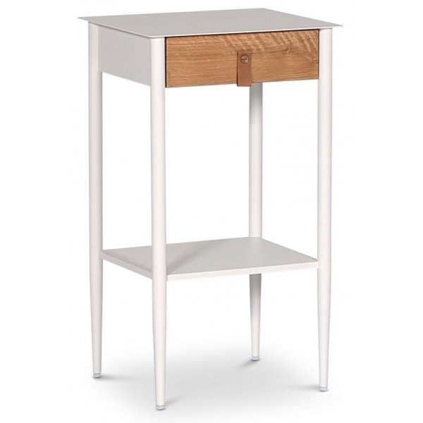 Flash Nachttisch - Weie/gelte Eiche + Mbelfe