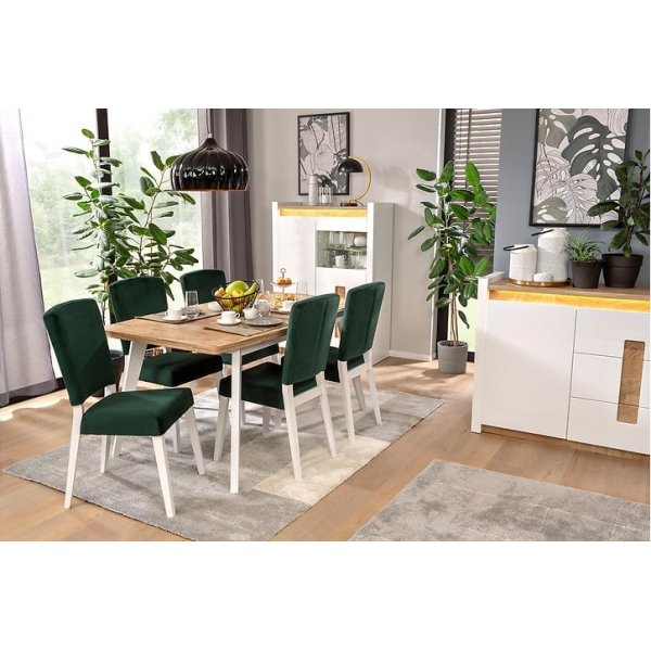 Alameda Esstisch 160-200 x 90 cm - Westminster Eiche/weiß Alameda Esstisch 160-200 x 90 cm - Westminster Eiche/weiß