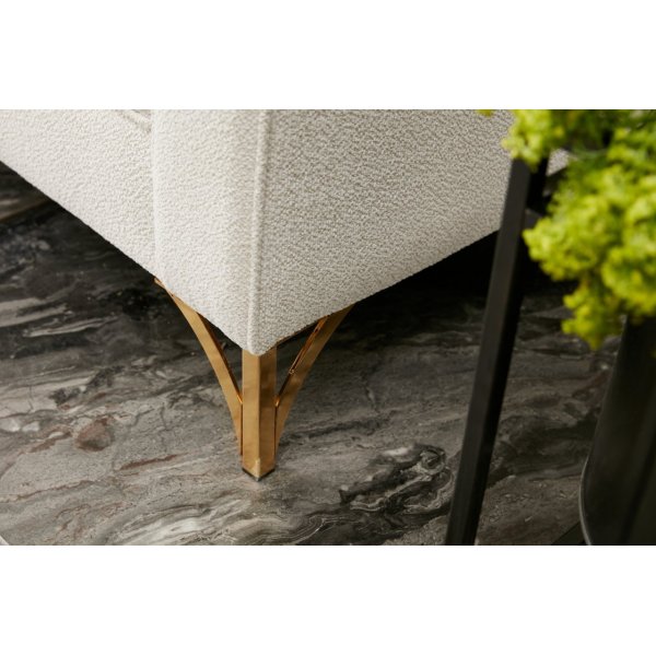 Berlin Ecksofa - Cremewei/Gold