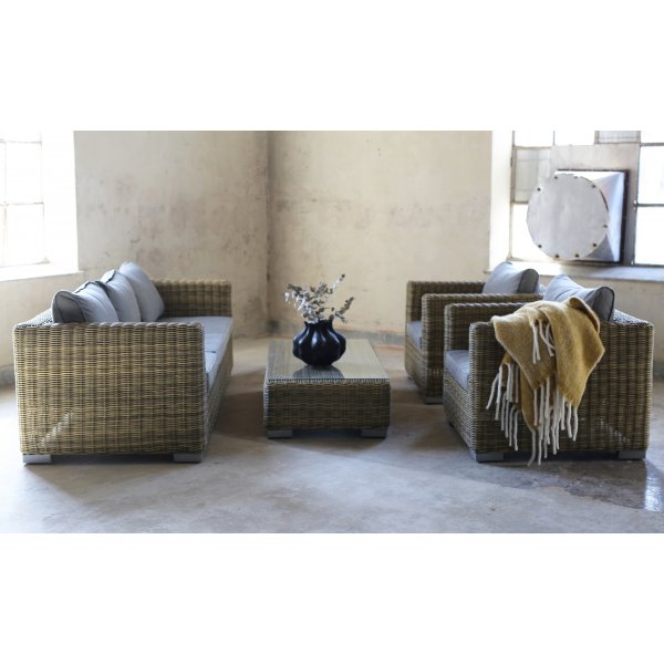 Degern Sofagruppe - Braunes knstliches Rattan