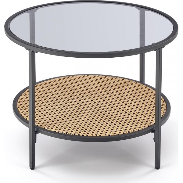 Dakota Couchtisch 60 cm - Schwarz/Rattan