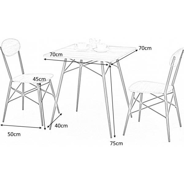 Arne Couchtisch mit 2 Stühlen - Schwarz/Sandremo Eiche Arne Couchtisch mit 2 Stühlen - Schwarz/Sandremo Eiche