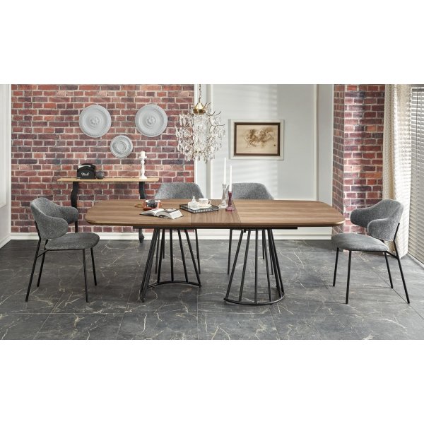 Everton Esstisch 180-200 x 100 cm - Walnuss/Schwarz