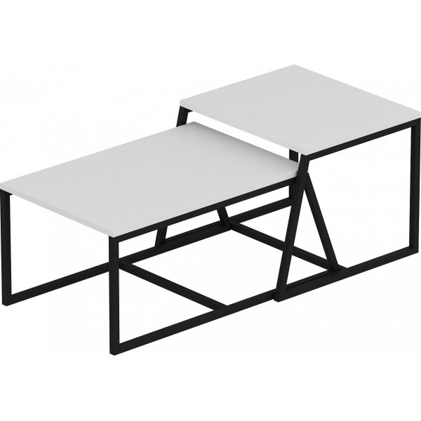 Couchtisch Pat 75/55 x 50/57 cm - Wei