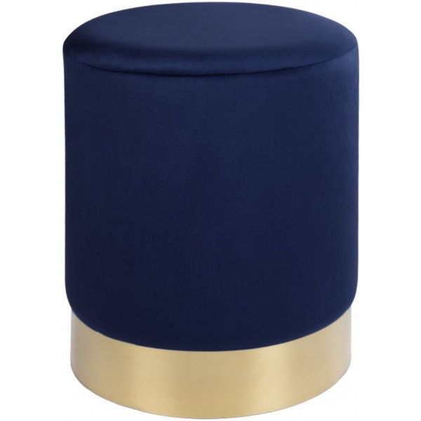 Gamby Pouf - Dunkelblau/Messing