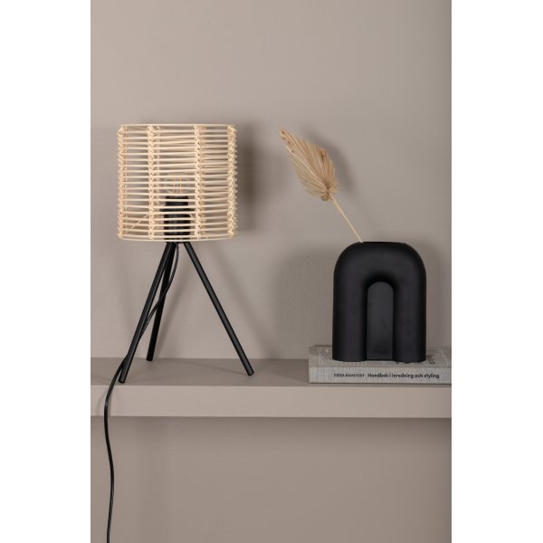 Wicky Tischlampe - Schwarz/Rattan