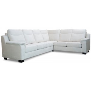 Ecksofa Atlas mit hoher Rckenlehne (5 Personen) - Off white Chenille