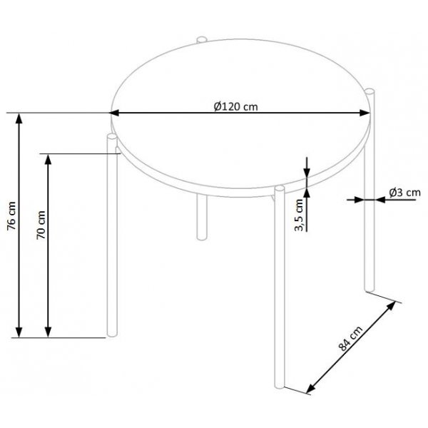 Tanzi Esstisch Ø120cm - Eiche/schwarz Tanzi Esstisch Ø120cm - Eiche/schwarz