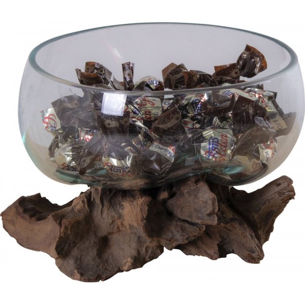 San Marino Wassertropfenvase - Teak/Glas - 15