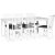 Sandhamn Food-Gruppe; Tisch 180x95 cm mit 6 Sandhamn Sthlen - Grau/Wei + 4.00 x Mbelfe