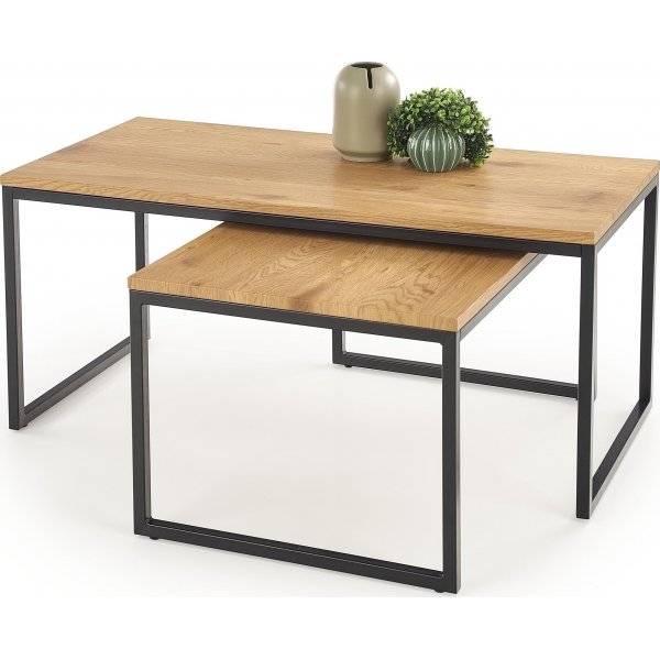 Lisha Tisch 80 x 50 cm - Eiche/schwarz