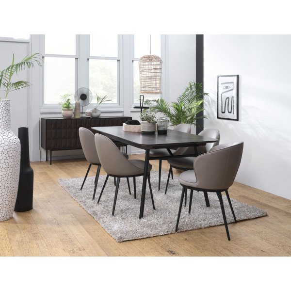 Billy Esszimmerstuhl aus hellgrauem PU Billy Esszimmerstuhl aus hellgrauem PU