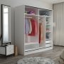 Kapusta Kleiderschrank 220x52x210 cm - Wei/Braun/Wei