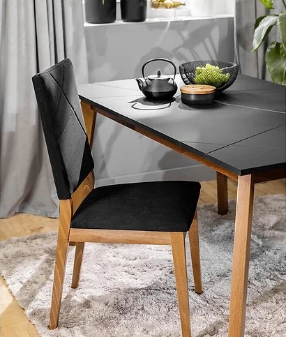 Antiker Esstisch 140-180 x 67,5 cm - Schwarz/Stirling-Eiche Antiker Esstisch 140-180 x 67,5 cm - Schwarz/Stirling-Eiche