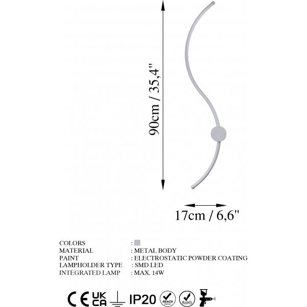Wolf Wandleuchte 1 - Grau Wolf Wandleuchte 1 - Grau