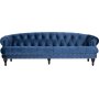 Sofa Chesterfield 3-Sitzer Sofa in blauem Samt