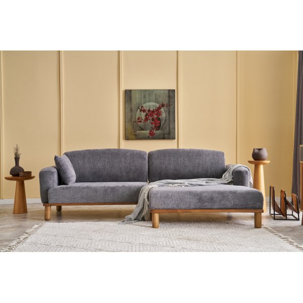 Reims Diwansofa rechts - Grau