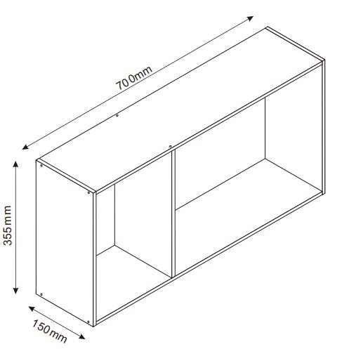 Ember Wandregal 70x15x35,5 cm - Bambus