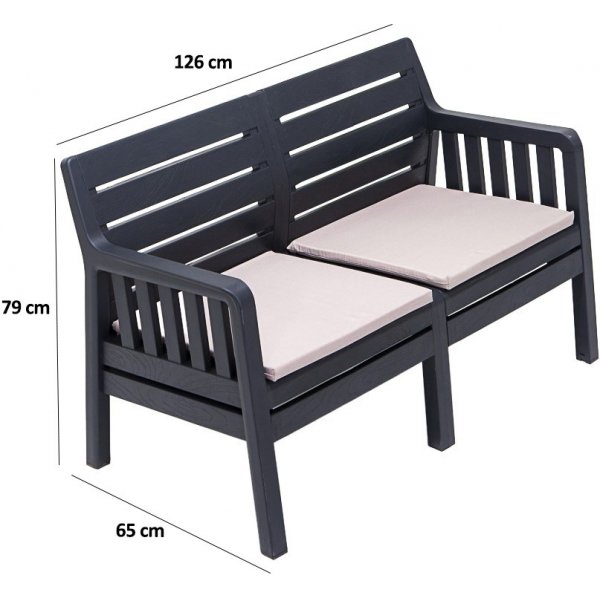 Lara 2-Sitzer-Sofa - Anthrazit Lara 2-Sitzer-Sofa - Anthrazit