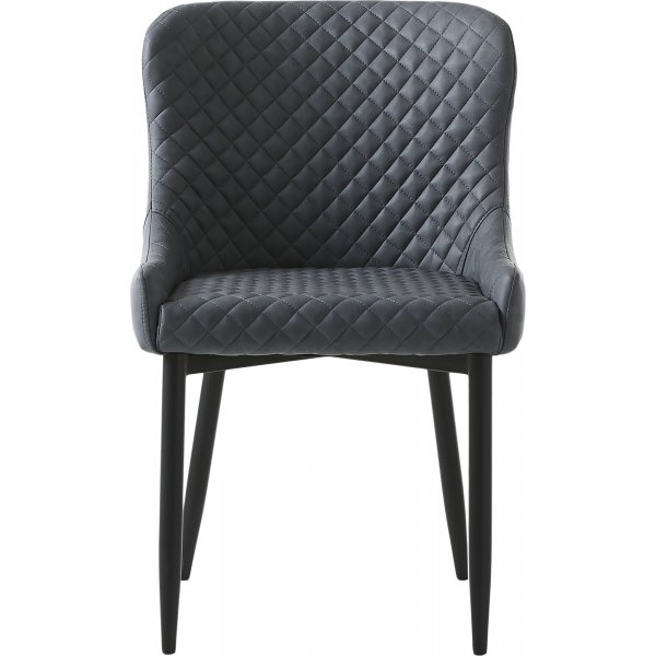 Bernt Stuhl aus grauem PU mit Rautenmuster