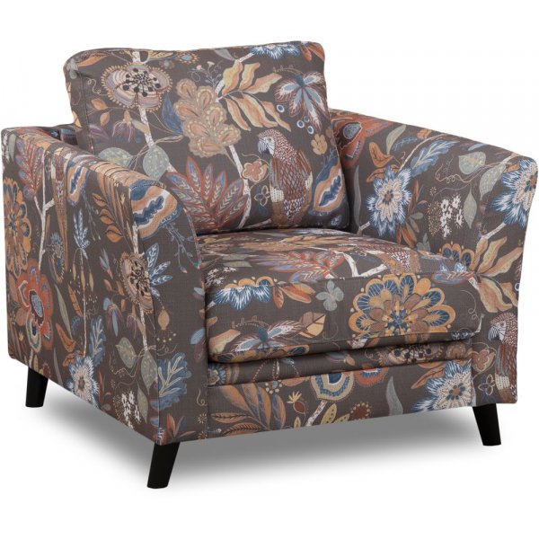 Ekerö-Sessel aus Blumenstoff - Eden Parrot Brown Ekerö-Sessel aus Blumenstoff - Eden Parrot Brown