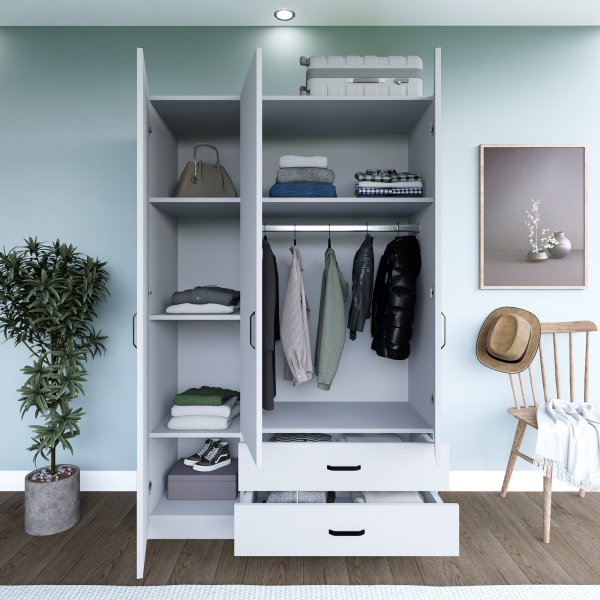 Yaman Kleiderschrank 120 x 45 x 180 cm Variante A - Mattwei�