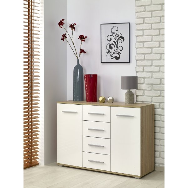 Kommode Abdel - wei/Eiche
