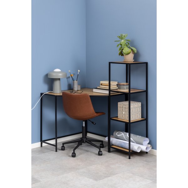 Seaford Bcherregal 35x119 cm - Eiche/schwarz